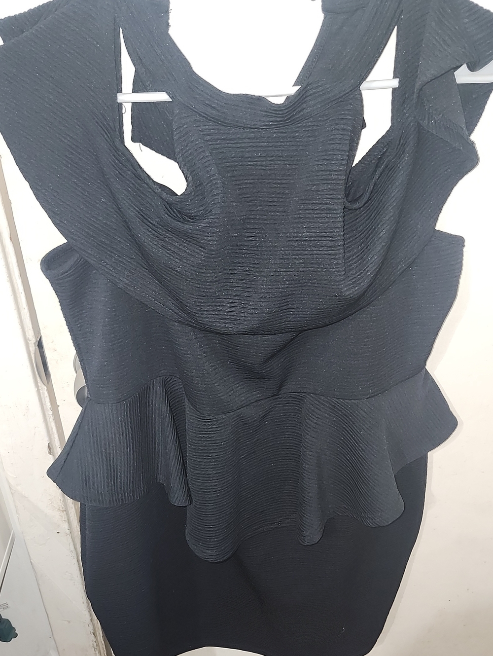 Amazon Black Sleeveless Peplum Mini Dress